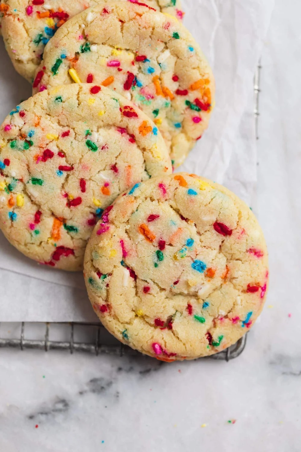 Funfetti protein cookies with rainbow sprinkles