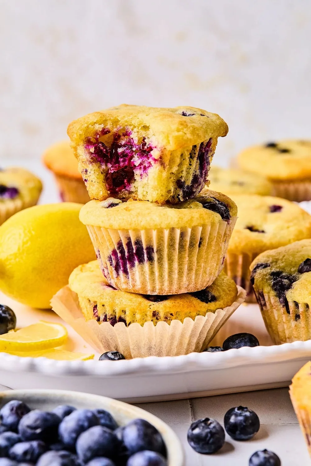 Lemon blueberry protein muffins
